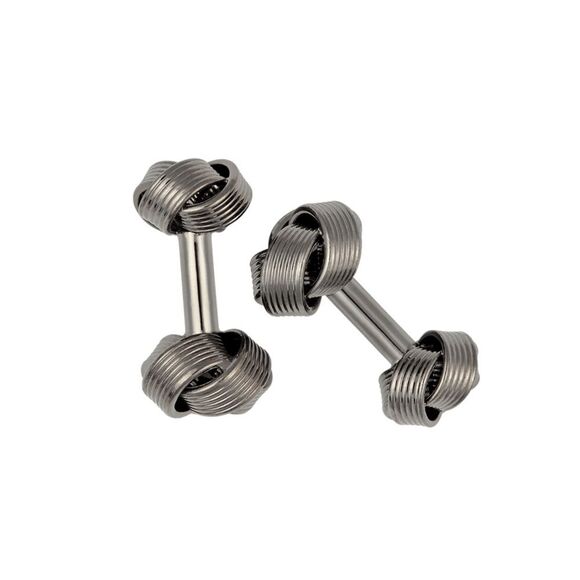 NEW Black Brass Knot Cuff Links - Picture 2 of 5